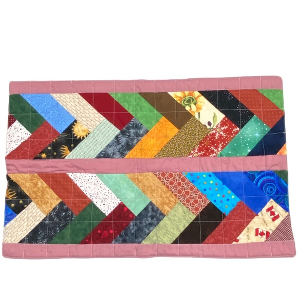 Handmade Handcrafted Quilted Baby Small Blanket Multicolored and Panda - Picture 1 of 7